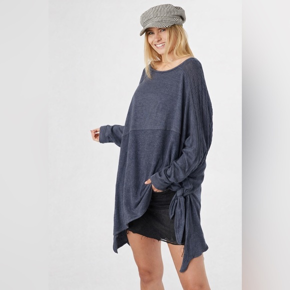 Free People Tops - NWT Free People My Girl Pullover Blue Size Medium